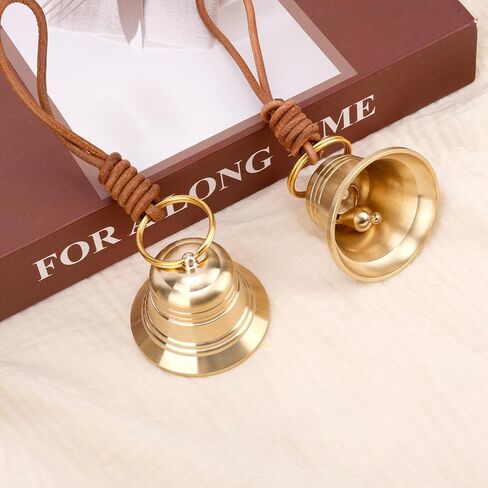 2pcs Gold Vintage Brass Bells for Door Knob, Golden Decorative Hanging Bell Decoration with Rope for Home Garden Decor Shopkeeper Entry Chimes Ornaments Housewarming Present in Saudi Arabia