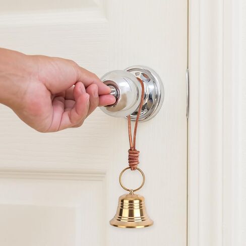 2pcs Gold Vintage Brass Bells for Door Knob, Golden Decorative Hanging Bell Decoration with Rope for Home Garden Decor Shopkeeper Entry Chimes Ornaments Housewarming Present in Saudi Arabia
