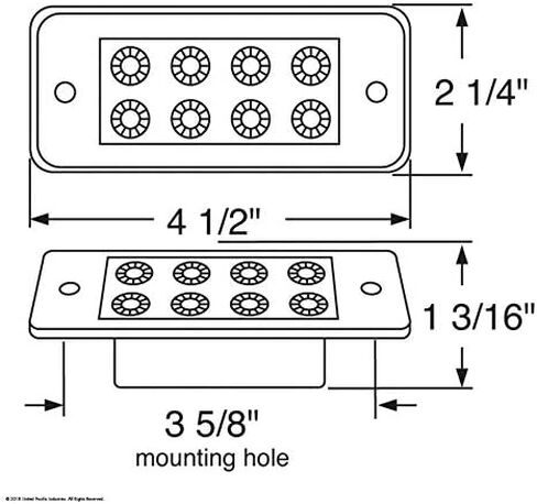 يونايتد باسيفيك - 39487 8 مصابيح LED عاكسة للكابينة - كهرماني LED/عدسة شفافة كروم in Kuwait