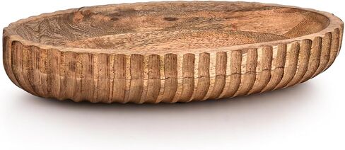 أطباق كايزن كاسا المزخرفة من خشب المانجو لديكور المنزل، قطعة مركزية للديكور المنزلي للطاولة (14 بوصة × 6 بوصة × 2.25 بوصة) in Kuwait