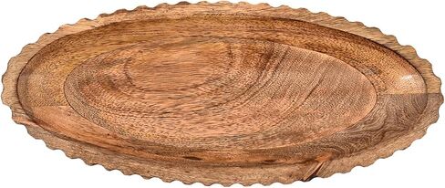 أطباق كايزن كاسا المزخرفة من خشب المانجو لديكور المنزل، قطعة مركزية للديكور المنزلي للطاولة (14 بوصة × 6 بوصة × 2.25 بوصة) in Kuwait