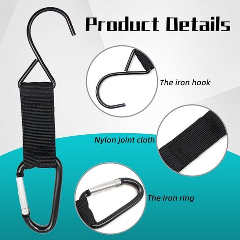 خطافات سياج لأكياس الخفافيش وزجاجة المياه، أبازيم تعليق معدنية للبيسبول، التنس، الكرة اللينة، حقيبة كرة القدم معدات رياضية خارجية (5) in Kuwait