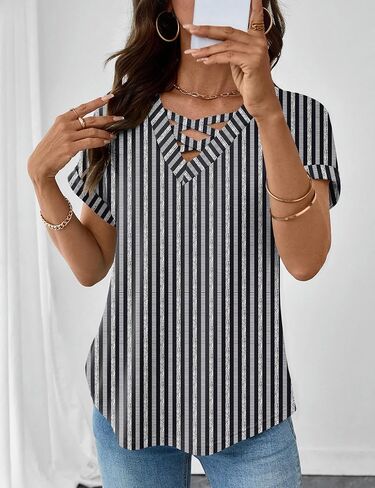 Rapbin Short Sleeve Shirts for Women Spring Tops for Women 2026 V Neck Criss Cross Tees Womens Summer Tops in Saudi Arabia