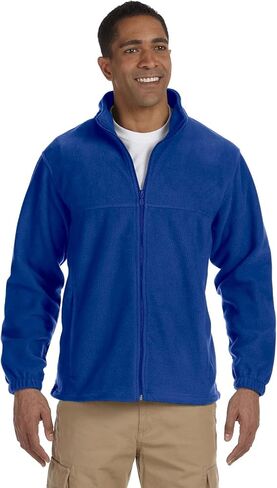 Harriton Men's 8 oz. Full-Zip Fleece, Medium, TRUE ROYAL in Saudi Arabia
