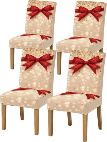 Set of 4 Dining Chair Slipcovers 15.75 x 19.69 Inch Yellow Gingham Bunny Floral Pattern Decorative Chair Back Covers for Kitchen Dining Room Cheerful Home Seating Decor in Saudi Arabia