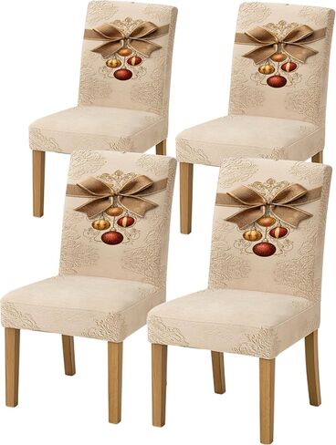 Set of 4 Dining Chair Slipcovers 15.75 x 19.69 Inch Yellow Gingham Bunny Floral Pattern Decorative Chair Back Covers for Kitchen Dining Room Cheerful Home Seating Decor in Saudi Arabia