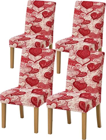 Set of 4 Dining Chair Slipcovers 15.75 x 19.69 Inch Yellow Gingham Bunny Floral Pattern Decorative Chair Back Covers for Kitchen Dining Room Cheerful Home Seating Decor in Saudi Arabia