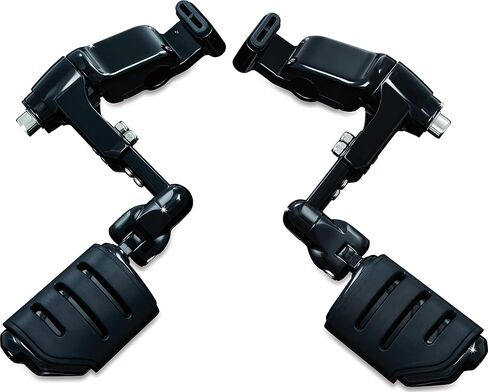 Kuryakyn 3990 Motorcycle Foot Control: Ergo III Cruise Mounts with Trident Dually ISO Pegs for 2001-17 Honda Gold Wing GL1800, F6B, and Valkyrie Motorcycles, Gloss Black in Saudi Arabia
