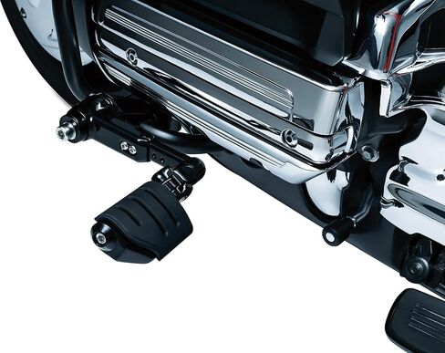 Kuryakyn 3990 Motorcycle Foot Control: Ergo III Cruise Mounts with Trident Dually ISO Pegs for 2001-17 Honda Gold Wing GL1800, F6B, and Valkyrie Motorcycles, Gloss Black in Saudi Arabia