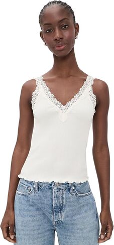 قميص بدون أكمام نسائي مضلع مزين بالدانتيل من Madewell in Kuwait