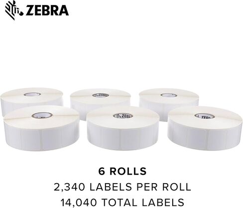 Zebra 1.25 x 1 in Direct Thermal Paper Labels Z-Perform 2000D Permanent Adhesive Shipping Labels 1 in Core 6 rolls 10031633SP in Saudi Arabia