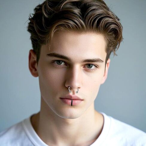 64 Pcs Lip Rings Snake Bites, Stainless Steel Snake Bite Jewelry Rings Vertical Labret Piercing Jewelrys Earring Piercings Jewelrys Helix Earring Daith Tragus Cartilage Studs for Women Men in Saudi Arabia