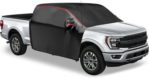 MZS Cab Cover Compatible with RAM 1500 2500 3500 Crew Cab 2010-2023, 600D Waterproof Truck Half Cover with Driver Door Zipper Antenna Hole, All Weather Rain Snow UV Protection Car Cab Covers in Saudi Arabia