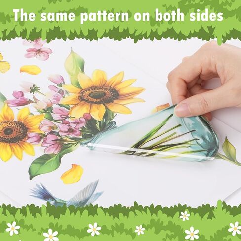 9 Sheets Spring Window Clings Stickers - 109 Pcs Flower Butterfly Bird Decals for Window Glass Decoration Spring Party in Saudi Arabia