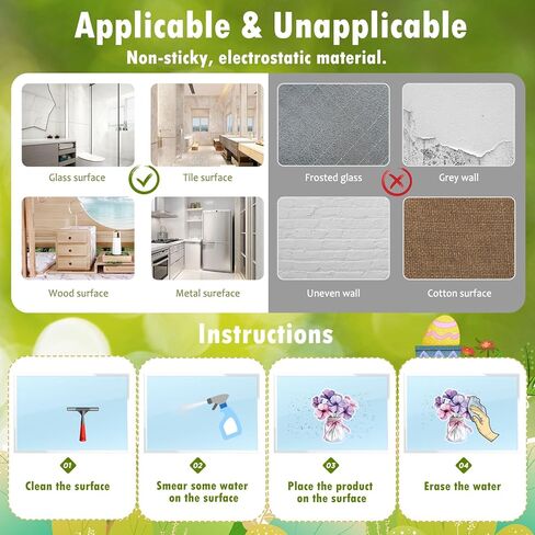 9 Sheets Spring Window Clings Stickers - 109 Pcs Flower Butterfly Bird Decals for Window Glass Decoration Spring Party in Saudi Arabia