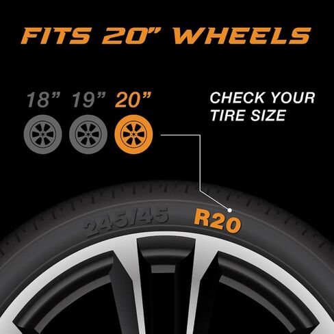 مجموعة جلد العجلة السوداء اللامعة مقاس 20 بوصة مصنوعة من أجل دودج تشارجر وتشالنجر (2015-2019) | بلاستيك ABS متين فوق غطاء المحور | يناسب مباشرة عجلة OEM in Kuwait