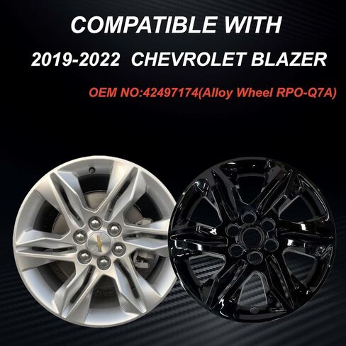 أغطية عجلات مقاس 18 بوصة متوافقة مع Ford Chevy Blazer 2019 2020 2021 2022؛ مجموعة من 4 أغطية للعجلات؛ أسود لامع in Saudi Arabia