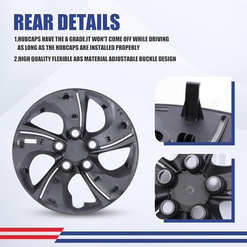 15" Hub Caps Wheel Rim Cover Compatible for Honda Civic 2013-2015 Sedan, 2013 Coupe Steel Wheels, R15 Car Hubcaps Bolt On Installation 15 Inch Wheel Hub Cover Set of 4, Black Lacquer in Saudi Arabia