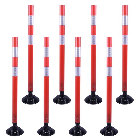 مخاريط مرورية شديدة التحمل مقاس 36 بوصة، 8 عبوات مع قاعدة زنبركية - مخاريط أمان عاكسة من OrangeStar لمناطق البناء والطرق السريعة ومواقف السيارات - خطوط الطرق البرتقالية in Kuwait