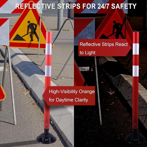 36 Inch Heavy Duty Traffic Cones 8-Pack with Spring Base - OrangeStar Reflective Safety Cones for Construction Zones, Highways, Parking Lots - Orange Road Delineators in Kuwait