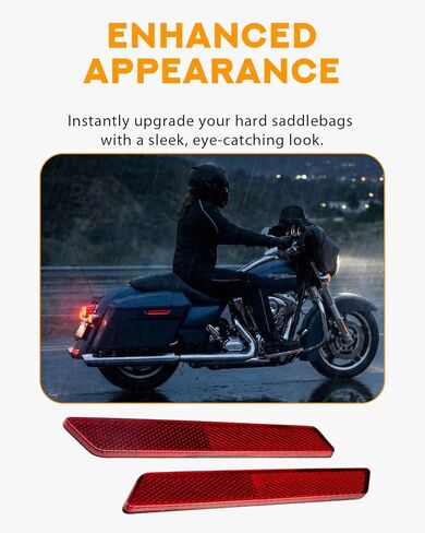 عاكس حقيبة السرج PBYMT، غطاء مزلاج حقيبة السرج الصلب متوافق مع Harley Touring Street Glide Electra Glide Road Glide Road King 2014-2024، أحمر in Saudi Arabia