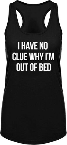 تي شيرت نسائي بدون أكمام مطبوع عليه I'm Out of Bed Workout Gym بطبعات مضحكة in Saudi Arabia