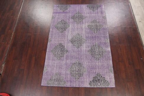 Rug Source Modern Collection 6x9 Abstract Area Rug, Hand Knotted Purples Geometric Rug, Oriental 100% Wool Carpet for Bedroom, Living Room, Dining Room in Kuwait