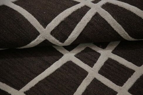 Rug Source Modern Collection 5x8 Abstract Area Rug, Hand Tufted Brown Modern Rug, Oriental 100% Wool Carpet for Bedroom, Living Room, Dining Room in Kuwait