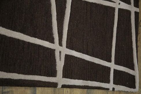 Rug Source Modern Collection 5x8 Abstract Area Rug, Hand Tufted Brown Modern Rug, Oriental 100% Wool Carpet for Bedroom, Living Room, Dining Room in Kuwait