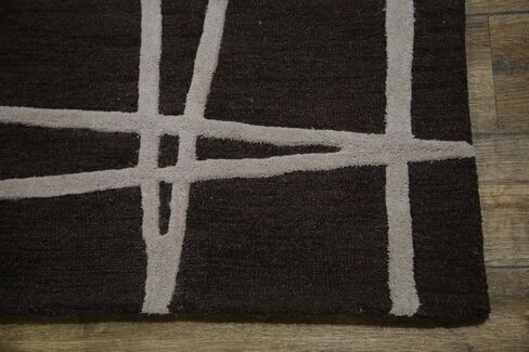 Rug Source Modern Collection 5x8 Abstract Area Rug, Hand Tufted Brown Modern Rug, Oriental 100% Wool Carpet for Bedroom, Living Room, Dining Room in Kuwait