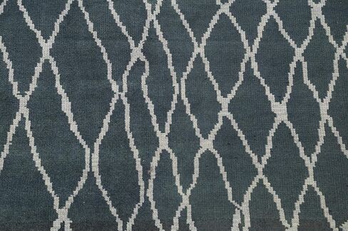 Rug Source Modern Collection 5x8 Abstract Area Rug, Hand Knotted Greys & Charcoal Trellis Rug, Oriental Wool & Silk Carpet for Bedroom, Living Room, Dining Room in Kuwait