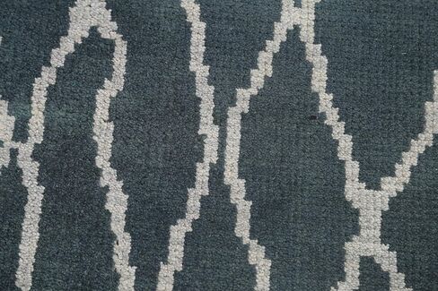 Rug Source Modern Collection 5x8 Abstract Area Rug, Hand Knotted Greys & Charcoal Trellis Rug, Oriental Wool & Silk Carpet for Bedroom, Living Room, Dining Room in Kuwait