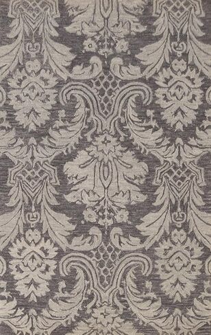 Rug Source Modern Collection, 5x8 Modern Area Rug, Hand Tufted Greys & Charcoal Floral Rug, Oriental 100% Wool Carpet for Foyer, Entryway and Hallway in Kuwait