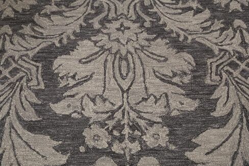 Rug Source Modern Collection, 5x8 Modern Area Rug, Hand Tufted Greys & Charcoal Floral Rug, Oriental 100% Wool Carpet for Foyer, Entryway and Hallway in Kuwait