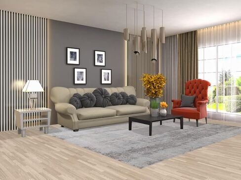 Rug Source Modern Collection 8x10 Abstract Area Rug, Hand Knotted Multi-Colored Contemporary Rug, Oriental Synthetic Silk Carpet for Bedroom, Living Room, Dining Room in Kuwait