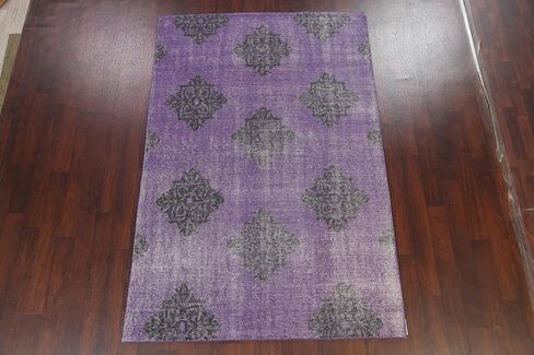 Rug Source Modern Collection 6x9 Abstract Area Rug, Hand Knotted Purples Geometric Rug, Oriental 100% Wool Carpet for Bedroom, Living Room, Dining Room in Kuwait