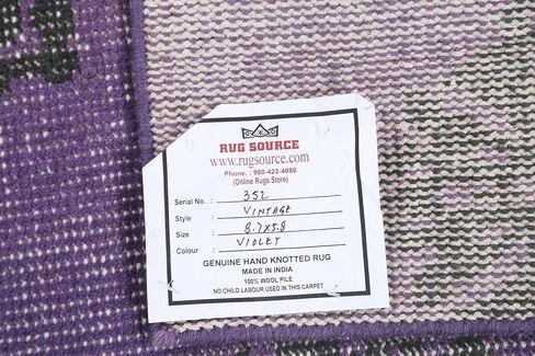 Rug Source Modern Collection 6x9 Abstract Area Rug, Hand Knotted Purples Geometric Rug, Oriental 100% Wool Carpet for Bedroom, Living Room, Dining Room in Kuwait