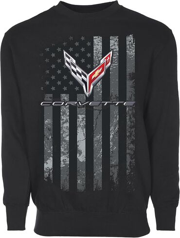 JH DESIGN GROUP Men’s Chevy Corvette C8 Flag Pullover Crewneck Sweatshirt Sm-3X in Saudi Arabia