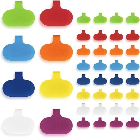 40Pcs Cord Labels, Electronics Reusable Write On Cable Tags for Charging Cords Durable Nylon with Hook and Loop Closure Home Office Cable Management (0.75"x1.5") Tags (8 Colors in Kuwait