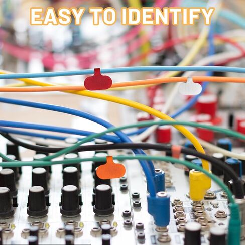 40Pcs Cord Labels, Electronics Reusable Write On Cable Tags for Charging Cords Durable Nylon with Hook and Loop Closure Home Office Cable Management (0.75"x1.5") Tags (8 Colors in Kuwait