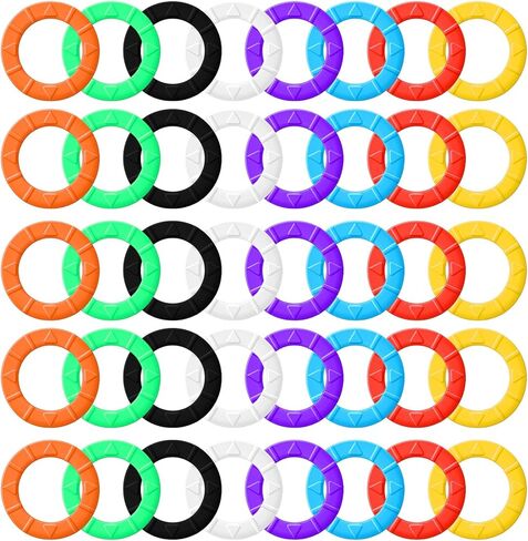40 PCS Key Caps Covers Tags, Colorful Silicone Key Cap Tags Round Key Labels Keys Identifier Rings Toppers for Standard Flat House Keys (8 Classic Color) in Saudi Arabia