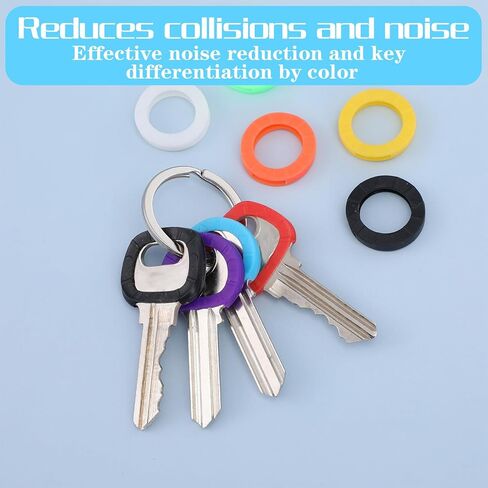 40 PCS Key Caps Covers Tags, Colorful Silicone Key Cap Tags Round Key Labels Keys Identifier Rings Toppers for Standard Flat House Keys (8 Classic Color) in Saudi Arabia