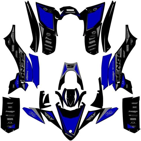 2017-2021 YFZ 50 Binary Blue Senge Graphics Kit Compatible with Yamaha in Saudi Arabia