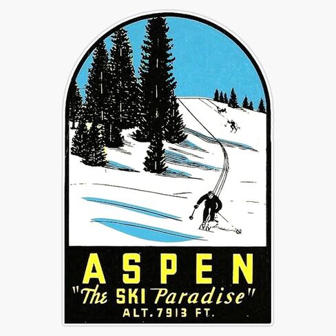 Aspen Colorado Vintage Ski Travel Decal Vinyl Decal Wall Laptop Bumper Sticker 5" in Saudi Arabia