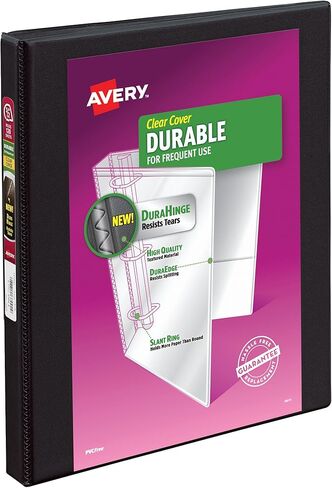 حافظة Avery متينة ذات 3 حلقات، حلقات مائلة 1/2 بوصة، 12 مجلد أسود (17001) in Saudi Arabia