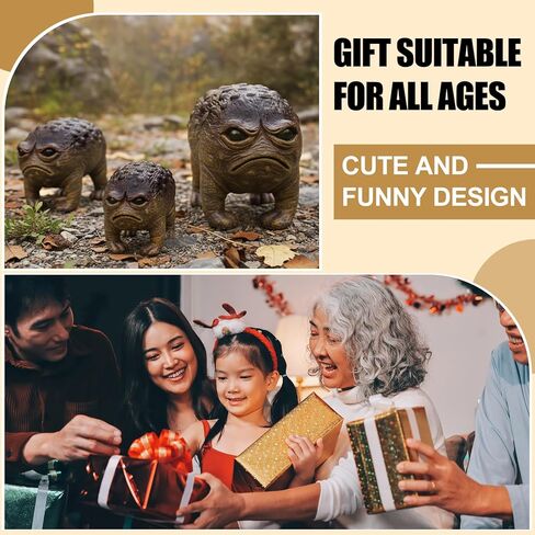 3 Pcs Weird Ugly Funny Frog Obese Toad Statues Garden Accessories Quirky Outdoor Accents Decorative Statue Novelty Home Office Sculpture Gift in Saudi Arabia
