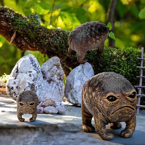 3 Pcs Weird Ugly Funny Frog Obese Toad Statues Garden Accessories Quirky Outdoor Accents Decorative Statue Novelty Home Office Sculpture Gift in Saudi Arabia