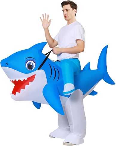 GOOSH Inflatable Shark Costumes Halloween Blow up Costume Suit for Adult Women Man Funny for Party Cosplay in Kuwait