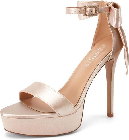 Women's Pink Platform Stiletto High Heels Heeled Sandals Round Open Toe Comfy Bow Heels in Saudi Arabia