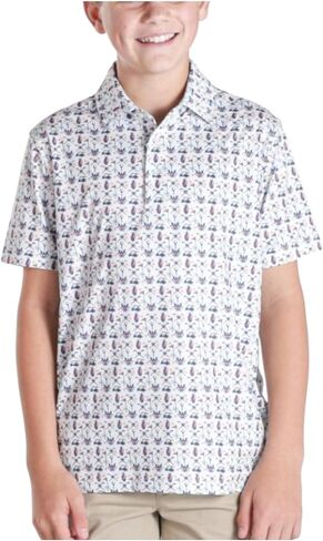 Simply Southern Youth Boys Short Sleeve Golf Patterned Polo Shirt in Saudi Arabia